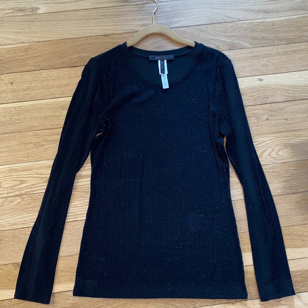 NWOT BCBG Medium Long Sleeve Black Top